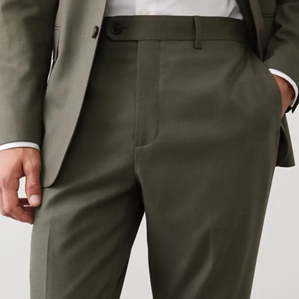 Banana‎ Republic Tailored-Fit Sharkskin Sage Green Suit Trouser, 31Wx30L, EUC
